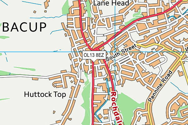 OL13 8EZ map - OS VectorMap District (Ordnance Survey)