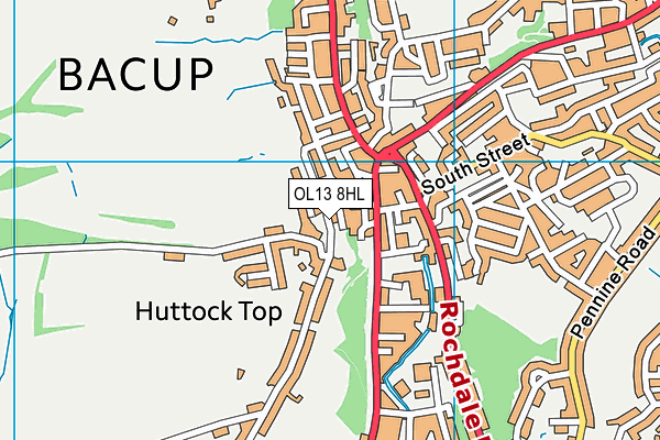 OL13 8HL map - OS VectorMap District (Ordnance Survey)