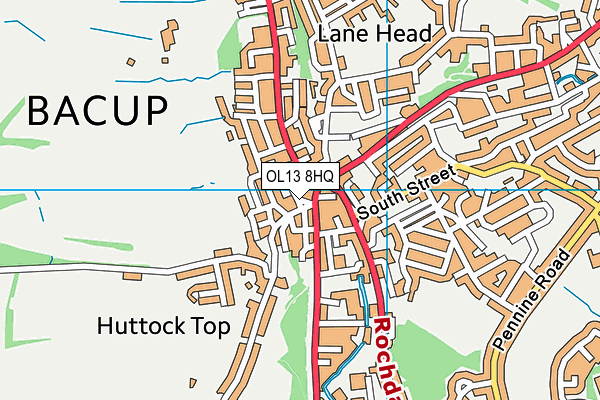 OL13 8HQ map - OS VectorMap District (Ordnance Survey)