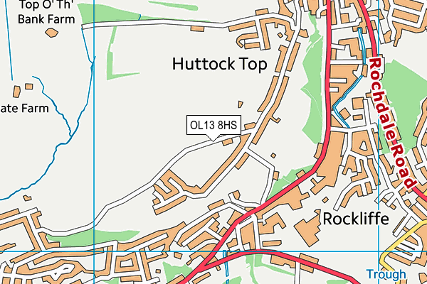 OL13 8HS map - OS VectorMap District (Ordnance Survey)