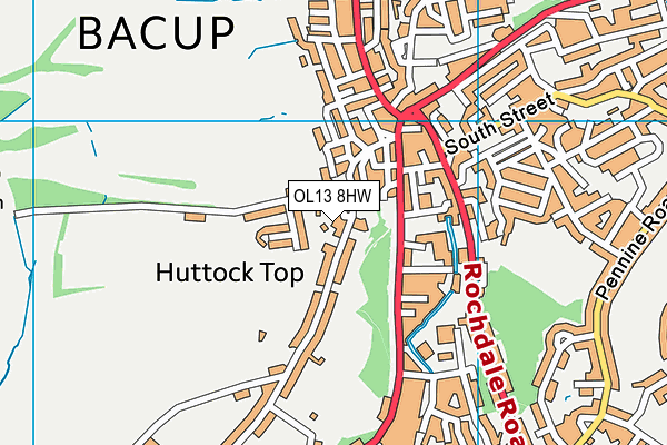 OL13 8HW map - OS VectorMap District (Ordnance Survey)