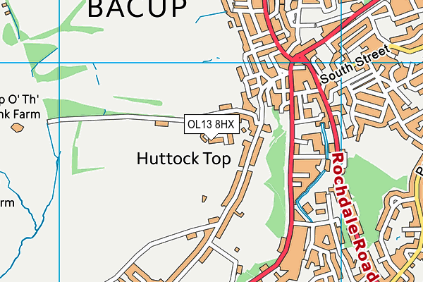 OL13 8HX map - OS VectorMap District (Ordnance Survey)