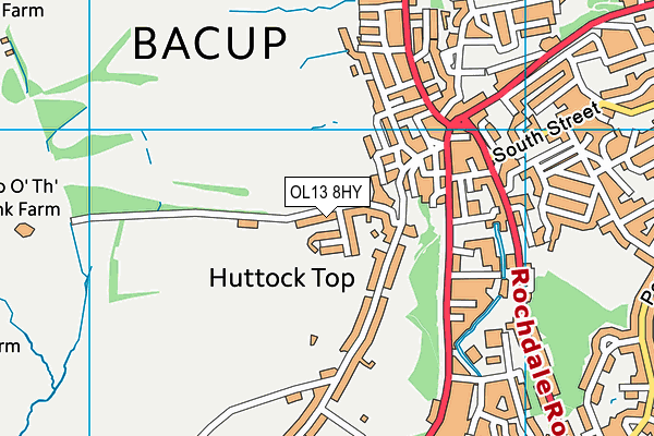 OL13 8HY map - OS VectorMap District (Ordnance Survey)