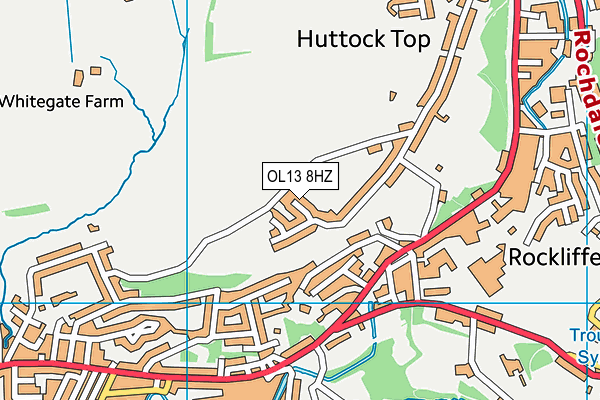 OL13 8HZ map - OS VectorMap District (Ordnance Survey)