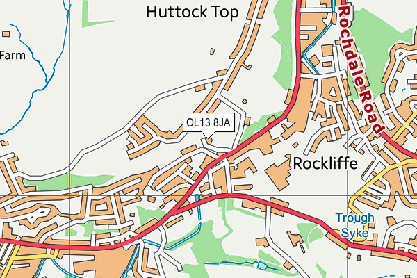 OL13 8JA map - OS VectorMap District (Ordnance Survey)