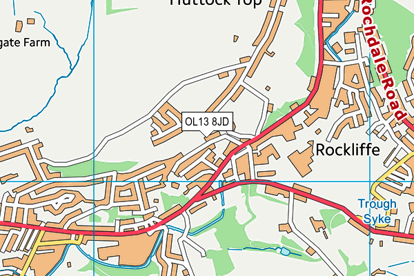 OL13 8JD map - OS VectorMap District (Ordnance Survey)