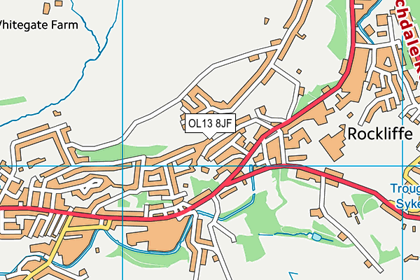OL13 8JF map - OS VectorMap District (Ordnance Survey)