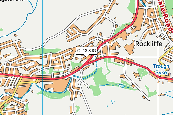 OL13 8JG map - OS VectorMap District (Ordnance Survey)