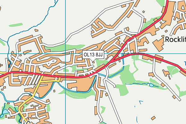 OL13 8JJ map - OS VectorMap District (Ordnance Survey)