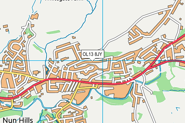 OL13 8JY map - OS VectorMap District (Ordnance Survey)