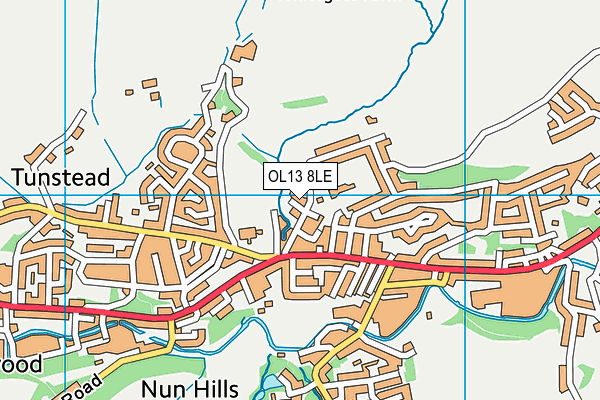 OL13 8LE map - OS VectorMap District (Ordnance Survey)