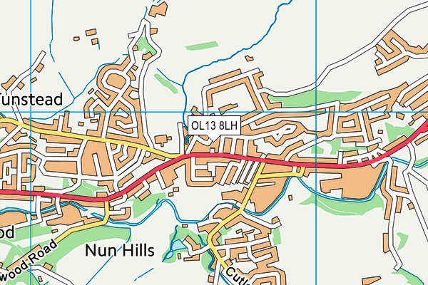 OL13 8LH map - OS VectorMap District (Ordnance Survey)