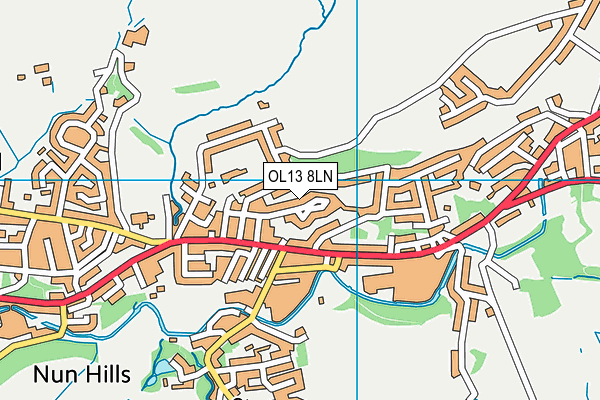 OL13 8LN map - OS VectorMap District (Ordnance Survey)