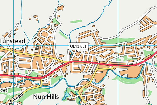 OL13 8LT map - OS VectorMap District (Ordnance Survey)