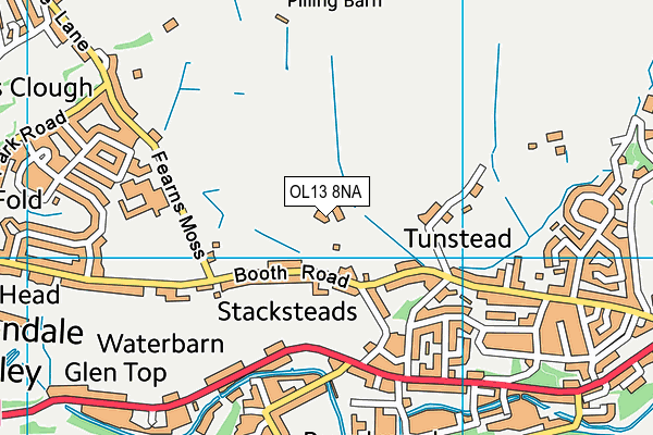 OL13 8NA map - OS VectorMap District (Ordnance Survey)