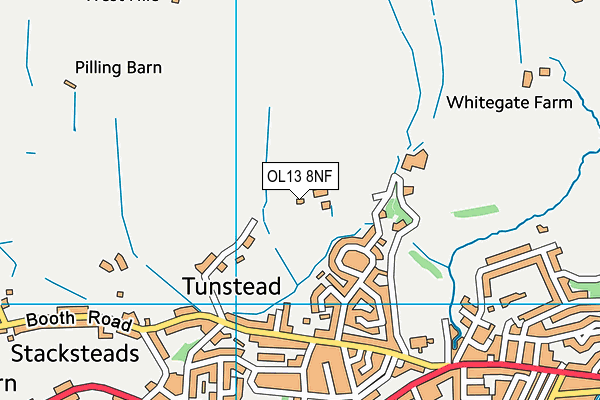 OL13 8NF map - OS VectorMap District (Ordnance Survey)