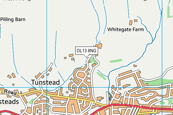 OL13 8NG map - OS VectorMap District (Ordnance Survey)