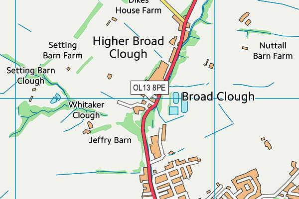 OL13 8PE map - OS VectorMap District (Ordnance Survey)