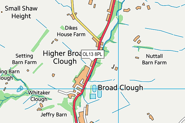 OL13 8PL map - OS VectorMap District (Ordnance Survey)