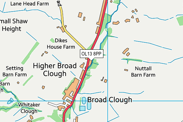 OL13 8PP map - OS VectorMap District (Ordnance Survey)