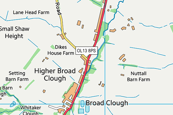 OL13 8PS map - OS VectorMap District (Ordnance Survey)