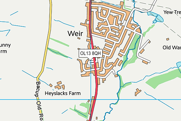 OL13 8QH map - OS VectorMap District (Ordnance Survey)