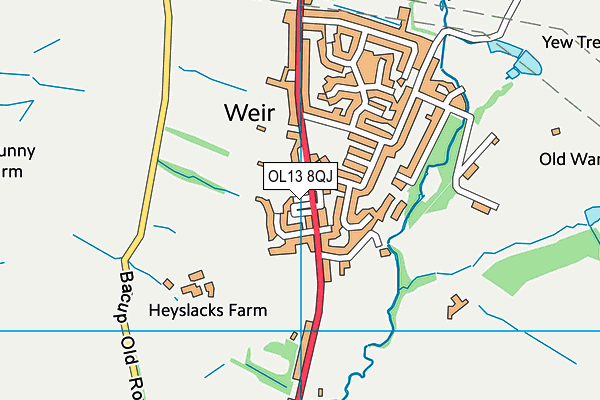 OL13 8QJ map - OS VectorMap District (Ordnance Survey)