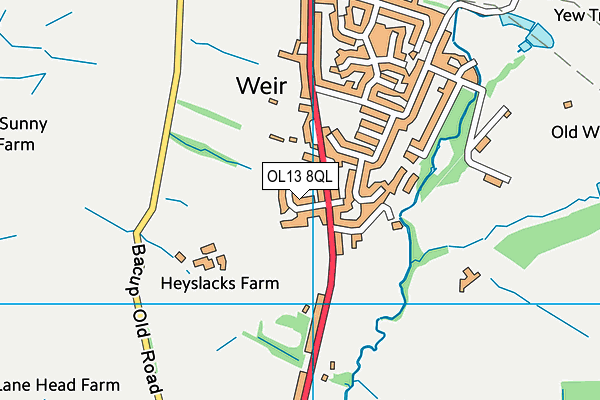 OL13 8QL map - OS VectorMap District (Ordnance Survey)