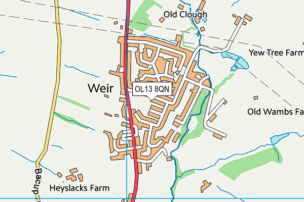 OL13 8QN map - OS VectorMap District (Ordnance Survey)