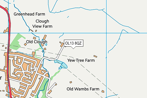 OL13 8QZ map - OS VectorMap District (Ordnance Survey)
