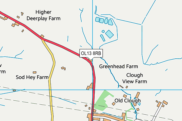 OL13 8RB map - OS VectorMap District (Ordnance Survey)