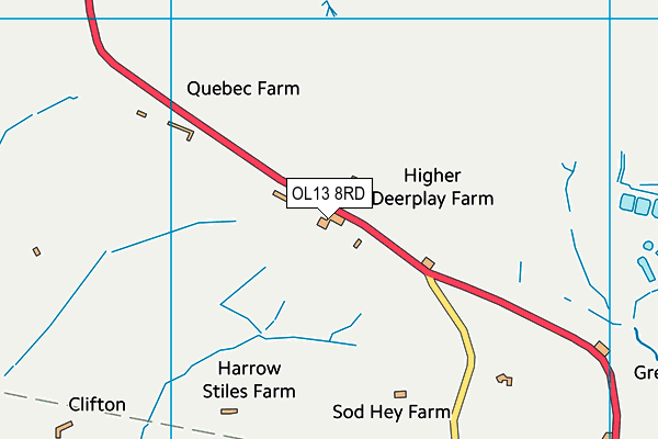OL13 8RD map - OS VectorMap District (Ordnance Survey)