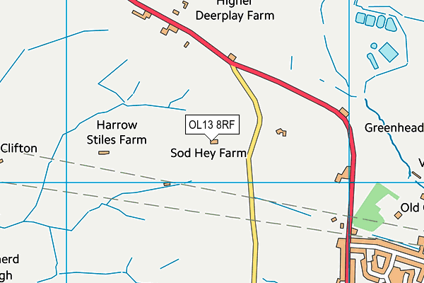 OL13 8RF map - OS VectorMap District (Ordnance Survey)