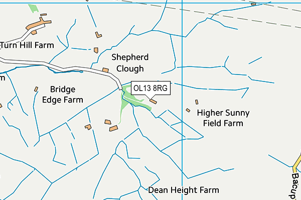 OL13 8RG map - OS VectorMap District (Ordnance Survey)