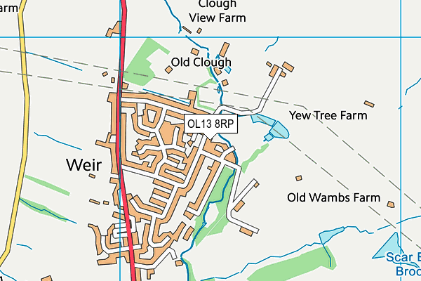 OL13 8RP map - OS VectorMap District (Ordnance Survey)