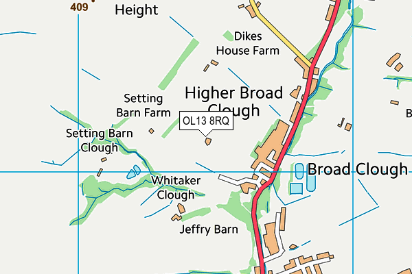 OL13 8RQ map - OS VectorMap District (Ordnance Survey)