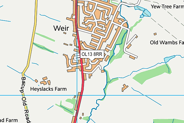 OL13 8RR map - OS VectorMap District (Ordnance Survey)