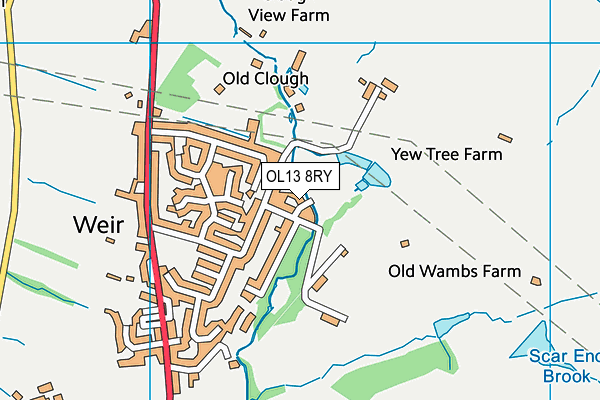 OL13 8RY map - OS VectorMap District (Ordnance Survey)