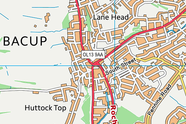 OL13 9AA map - OS VectorMap District (Ordnance Survey)