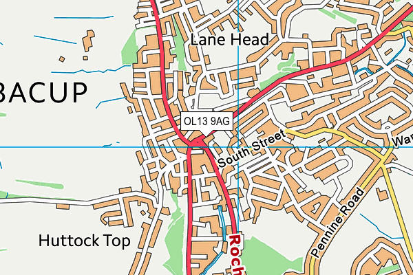 OL13 9AG map - OS VectorMap District (Ordnance Survey)