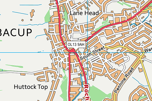 OL13 9AH map - OS VectorMap District (Ordnance Survey)