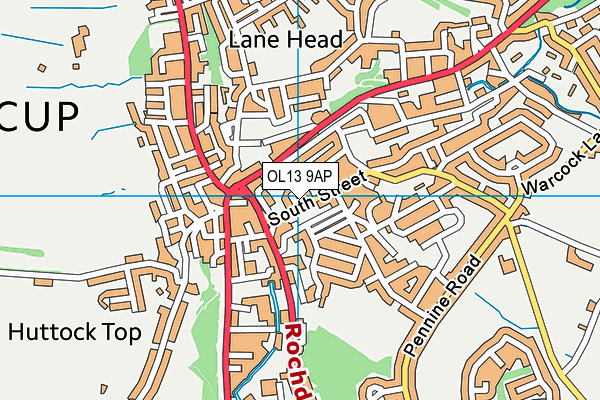 OL13 9AP map - OS VectorMap District (Ordnance Survey)