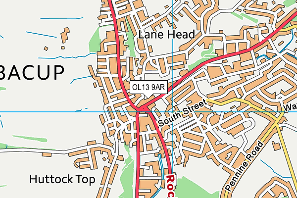 OL13 9AR map - OS VectorMap District (Ordnance Survey)