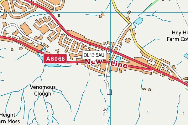 OL13 9AU map - OS VectorMap District (Ordnance Survey)