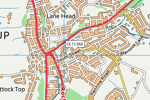 OL13 9AX map - OS VectorMap District (Ordnance Survey)