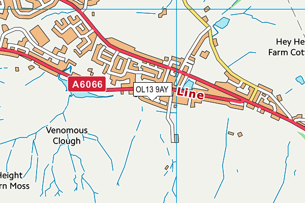 OL13 9AY map - OS VectorMap District (Ordnance Survey)
