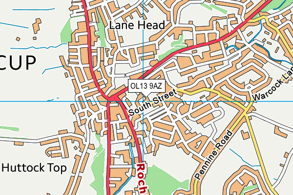 OL13 9AZ map - OS VectorMap District (Ordnance Survey)