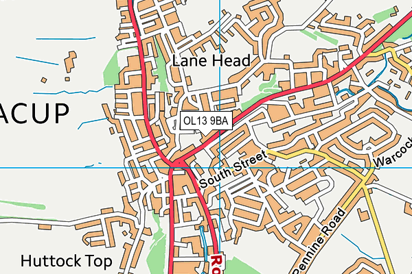 OL13 9BA map - OS VectorMap District (Ordnance Survey)