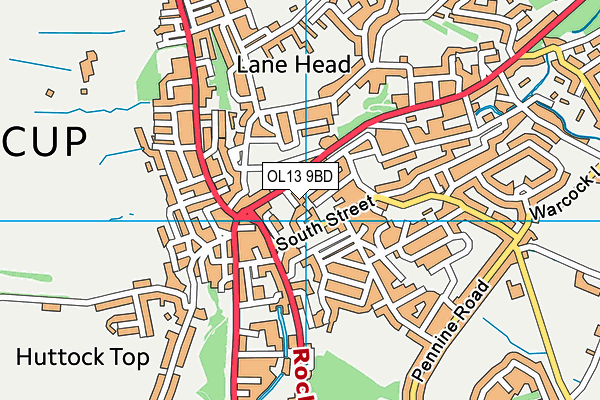 OL13 9BD map - OS VectorMap District (Ordnance Survey)