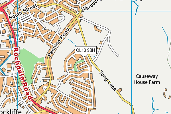 OL13 9BH map - OS VectorMap District (Ordnance Survey)